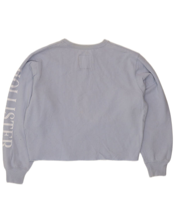 Hollister Womens Grafisk Oversized Sweatshirt Jumper UK 10 Small Blue