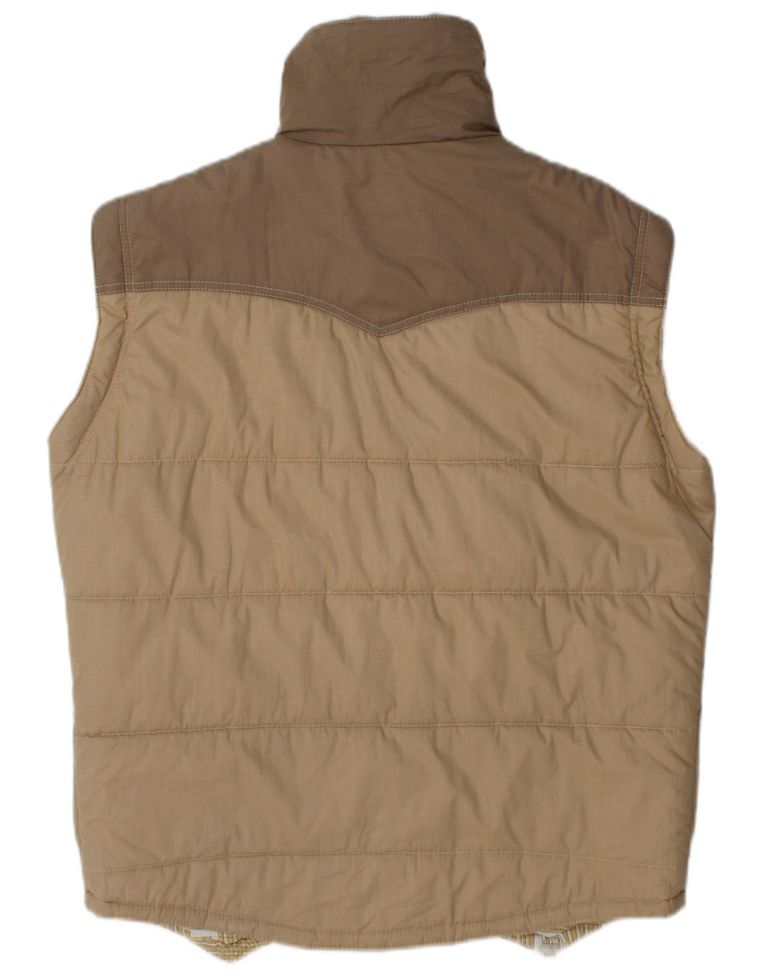 Anzi Besson Herre Polstret Gilet IT 50 Stor Beige Colourblock Bomuld
