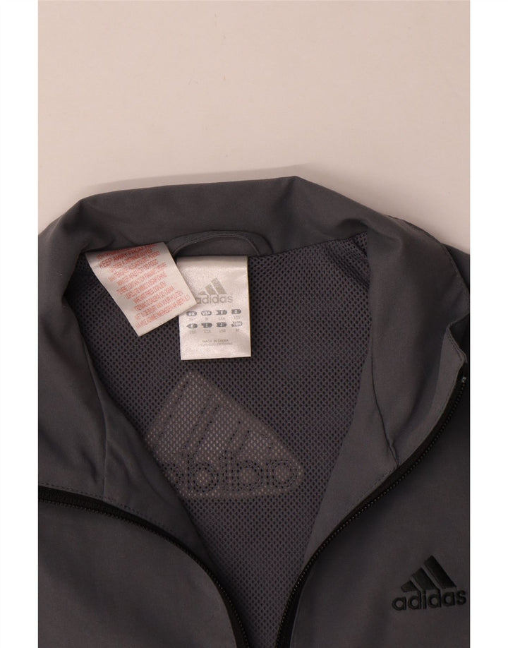 Adidas Drenge Træningsdragt Topjakke 11-12 År Grå Polyester