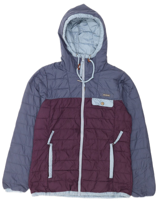 Columbia Herre hættepolstret jakke UK 36 Small Blue Colourblock Polyester