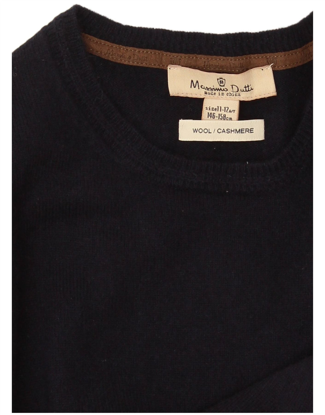 Massimo Dutti drenge sweater med rund hals 11-12 år marineblå uld