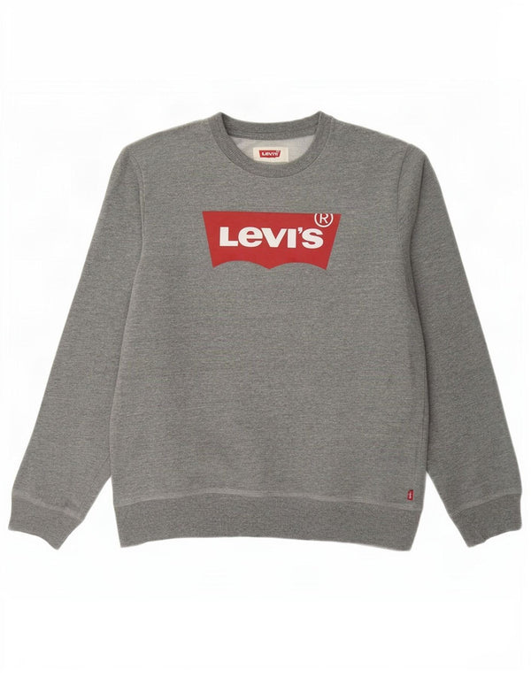 Levi's Boys Grafisk Sweatshirt Jumper 13-14 år XL Grå Bomuld