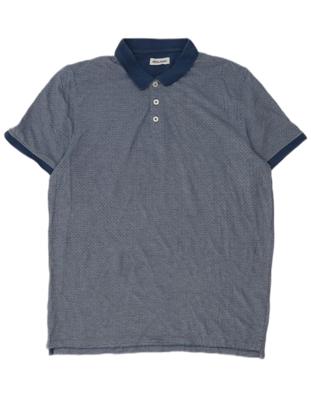 Jack & Jones herre poloshirt XL blå plettet bomuld