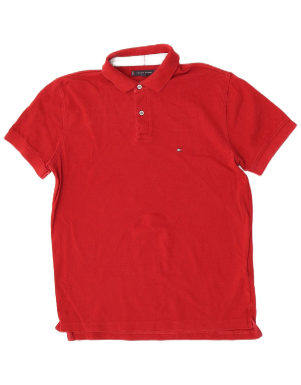 Tommy Hilfiger Herre Regular Fit Polo Shirt Medium Burgundy Bomuld
