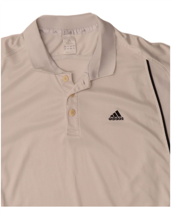 Adidas Polo Shirt til mænd UK 42/44 Large White Polyester