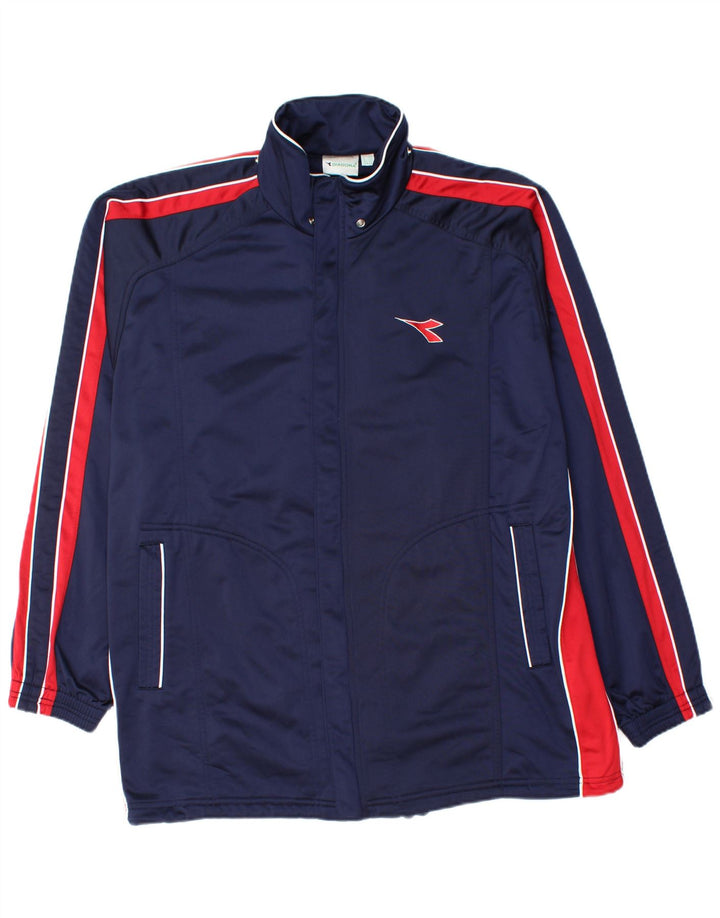 Diadora Træningsdragt til mænd Topjakke UK 44 XL Marineblå Colourblock Polyester