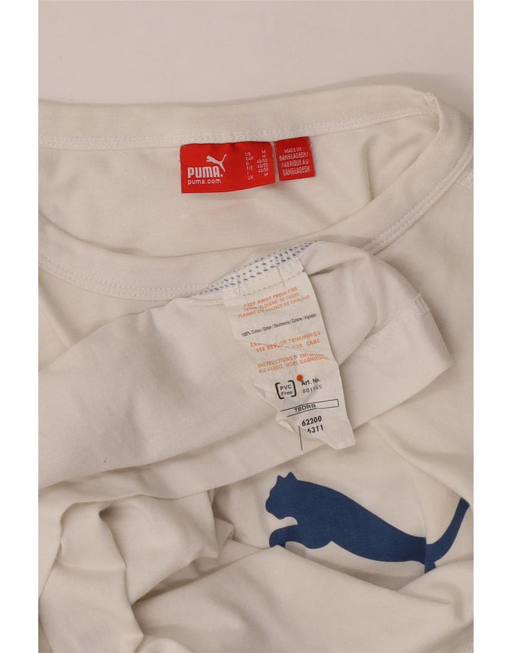 PUMA Herre grafisk top Langærmet medium hvid bomuld