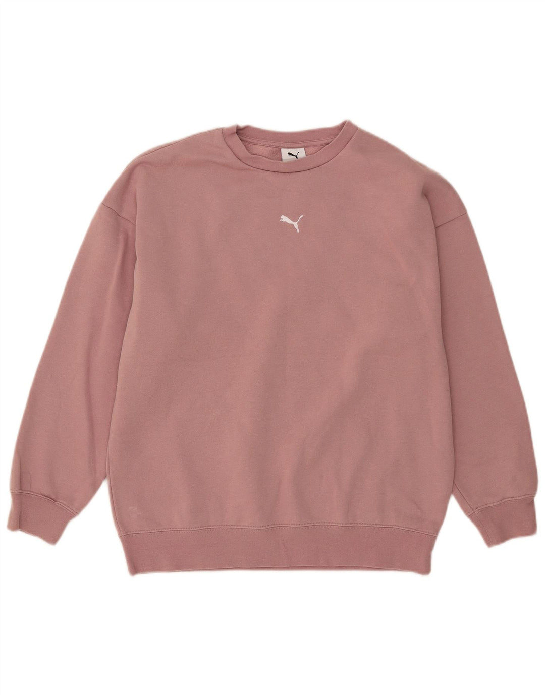 Puma Dame Oversized Sweatshirt Jumper UK 10 Small Pink Bomuld