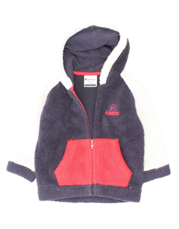 Champion Baby Boys Fleecejakke med hætte 18-24 måneder Navy Blue Colourblock