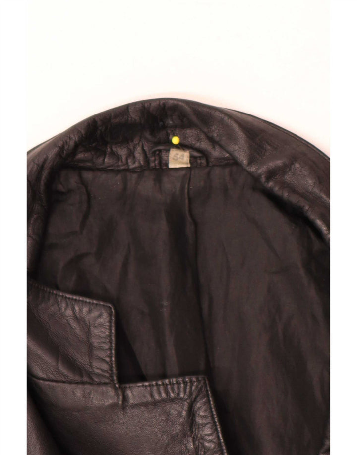 Vintage herre 3 knap læder blazerjakke IT 54 XL Sort