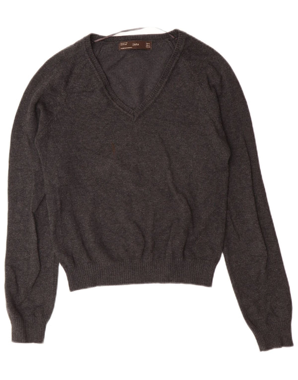 Zara Boys V-hals sweater 7-8 år Lille Grå Bomuld