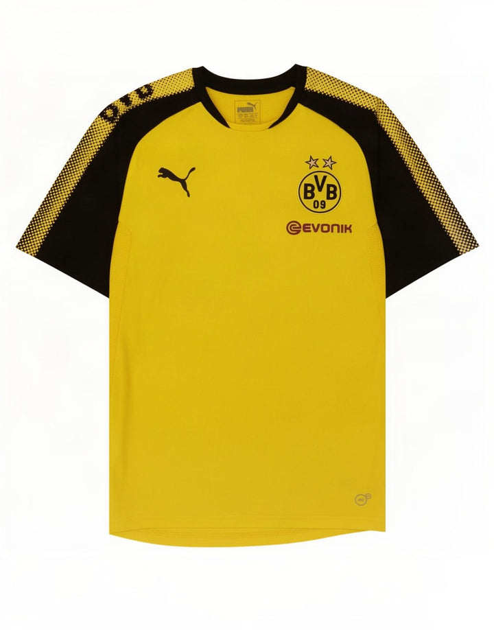 Puma Herre BVB Dortmund Grafisk T-Shirt Top Medium Gul Colourblock