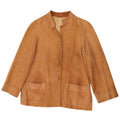 Vintage dame 3-knaps ruskind blazerjakke UK 14 Medium Beige