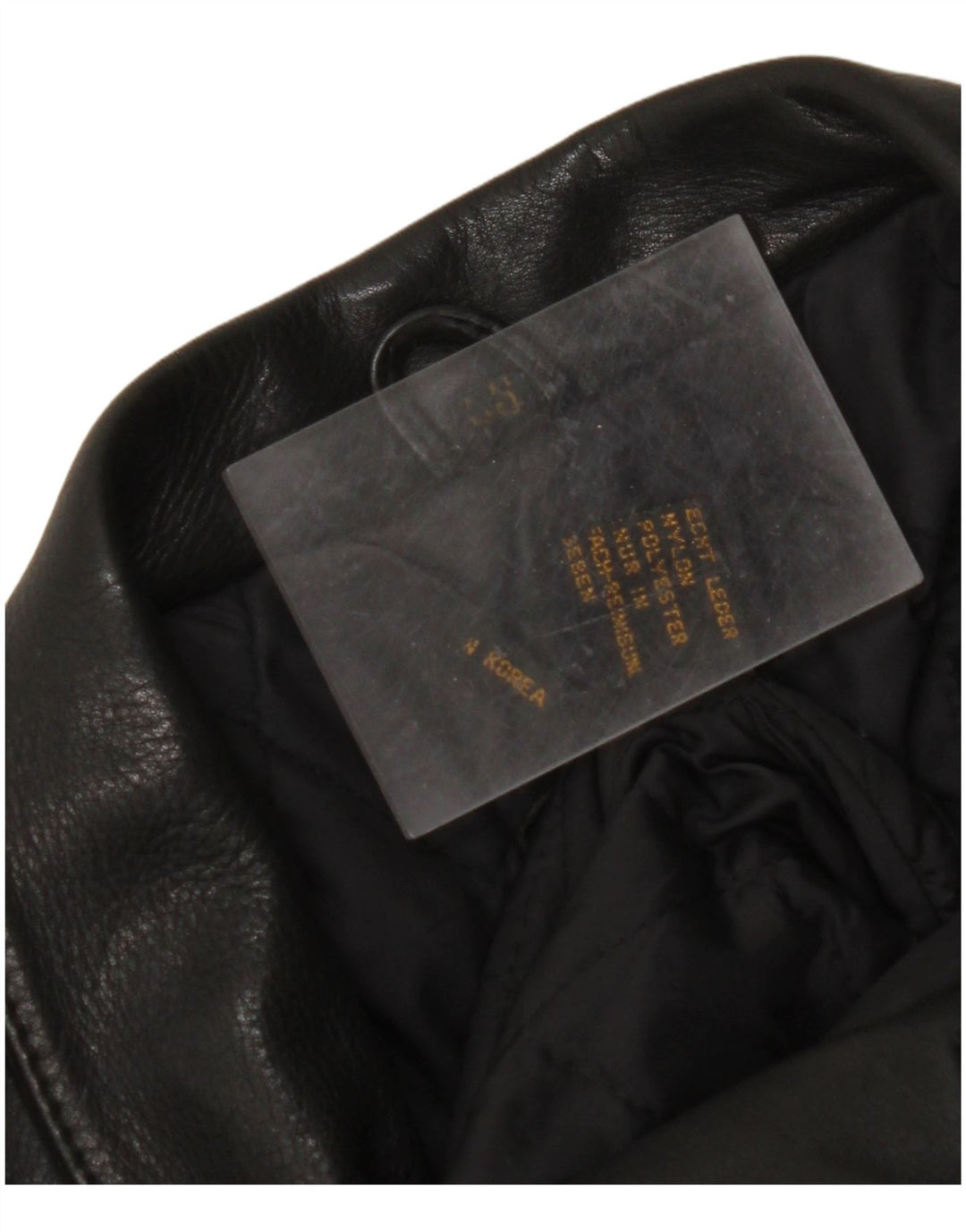 VINTAGE Bikerjakke i læder til kvinder UK 18 XL sort læder