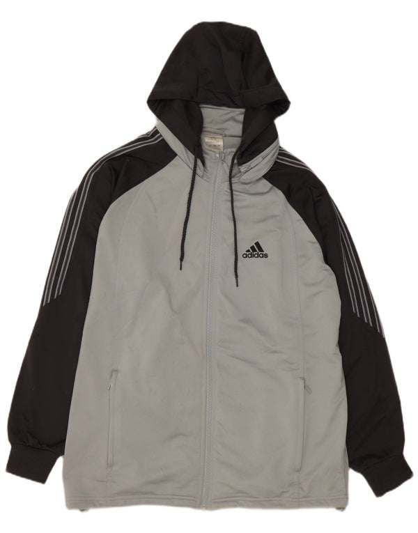 Adidas Herre grafisk træningsdragt Topjakke UK 36/38 Small Grey Colourblock