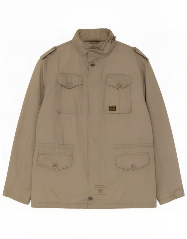 Southern Herre Hætte Military Jacket EU 52 Large Grey Cotton