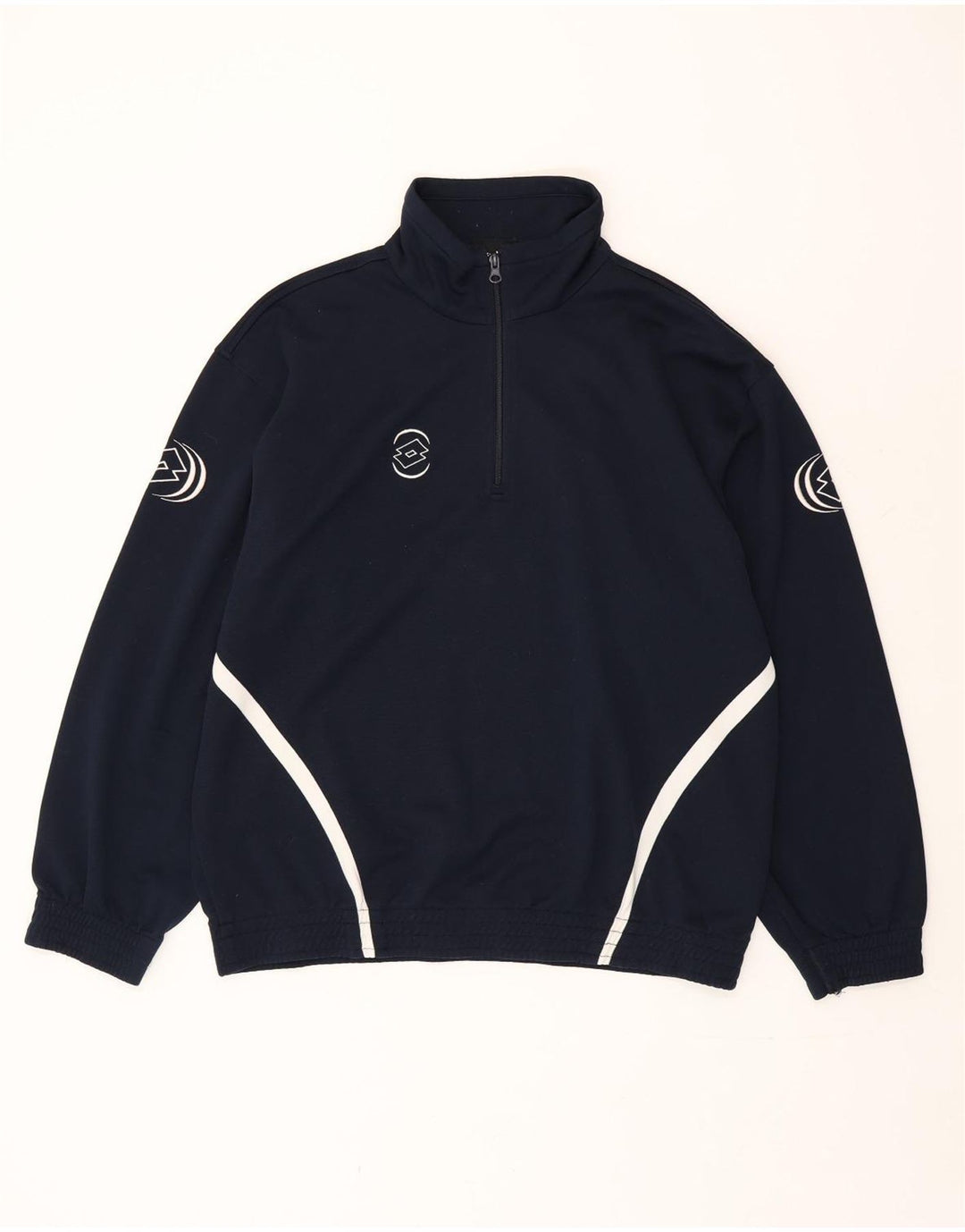 Lotto Herre Zip Neck Sweatshirt Jumper XL Navy Blue Polyester