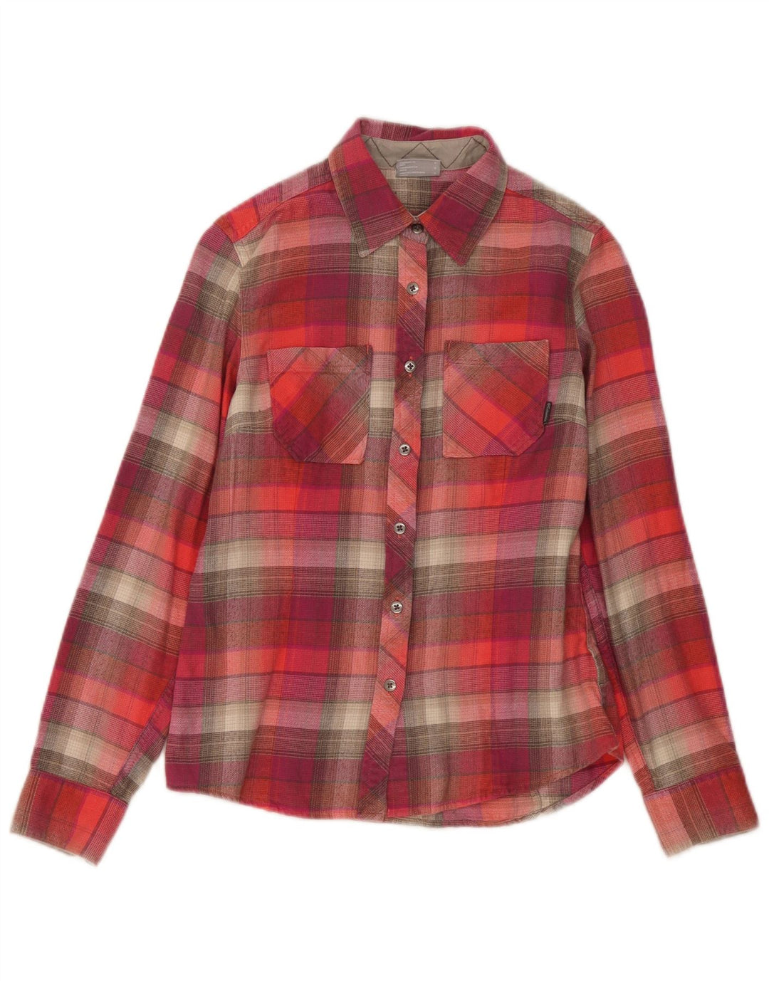 Columbia Dame Flannel Shirt UK 10 Lille rød ternet bomuld