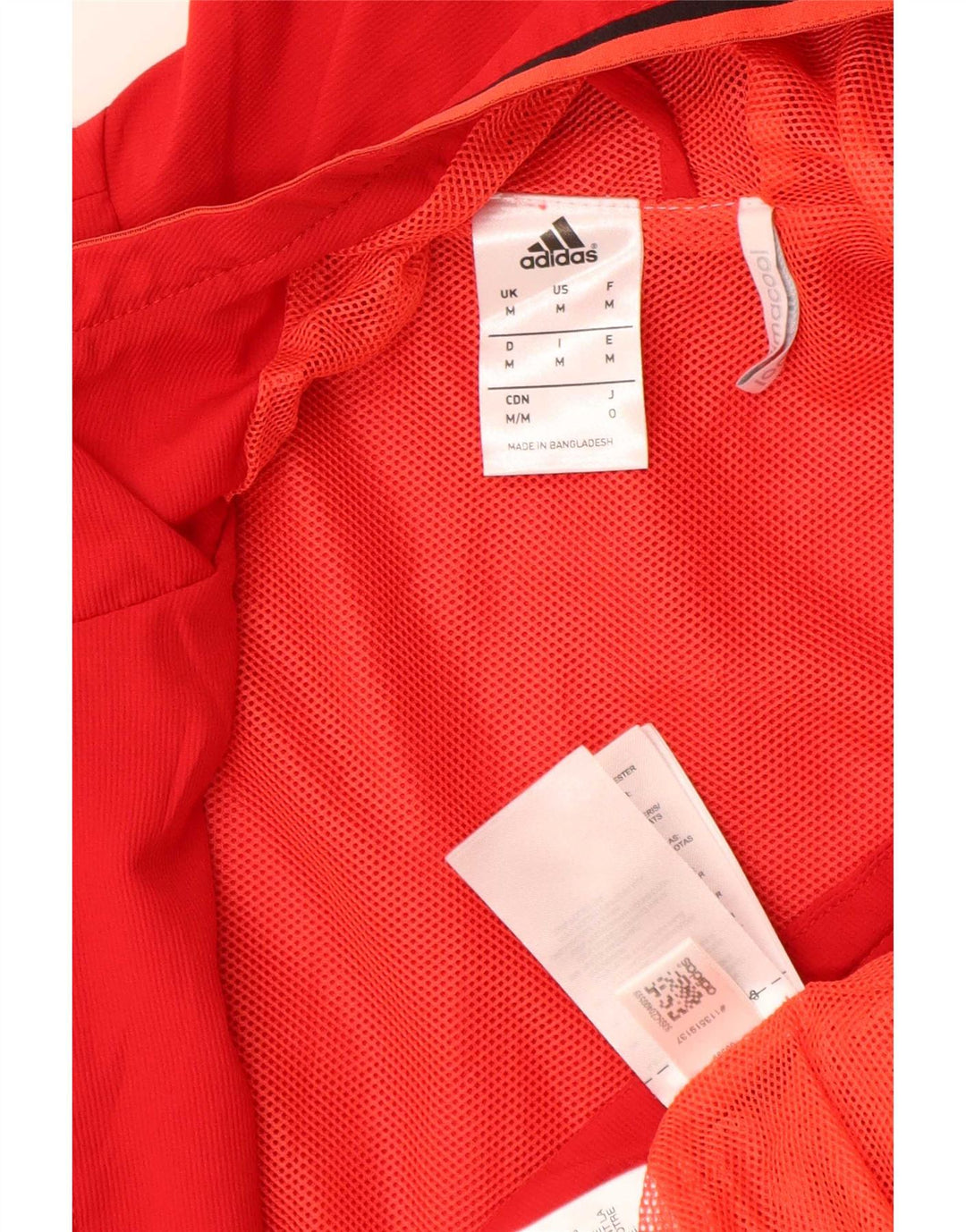 Adidas Herre Climacool Grafisk Regnjakke med Hætte UK 38 Medium Rød Polyester