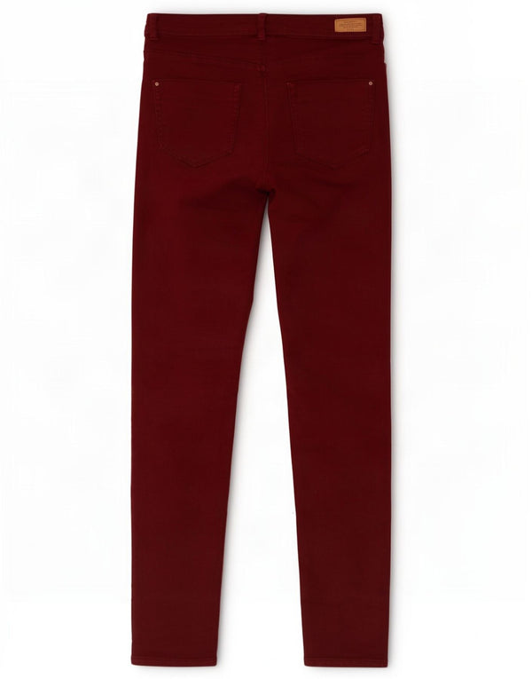 Zara Dame Trafaluc Skinny Jeans EU 38 Small W28 L30 Maroon Bomuld
