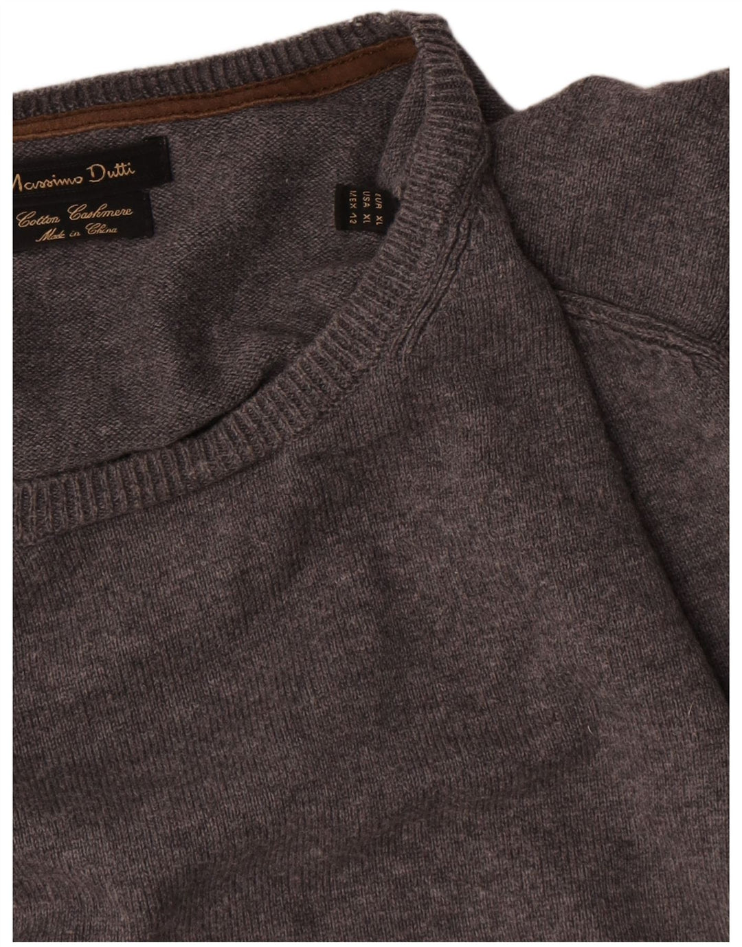 Massimo Dutti Herre sweater med rund hals XL Grå bomuld