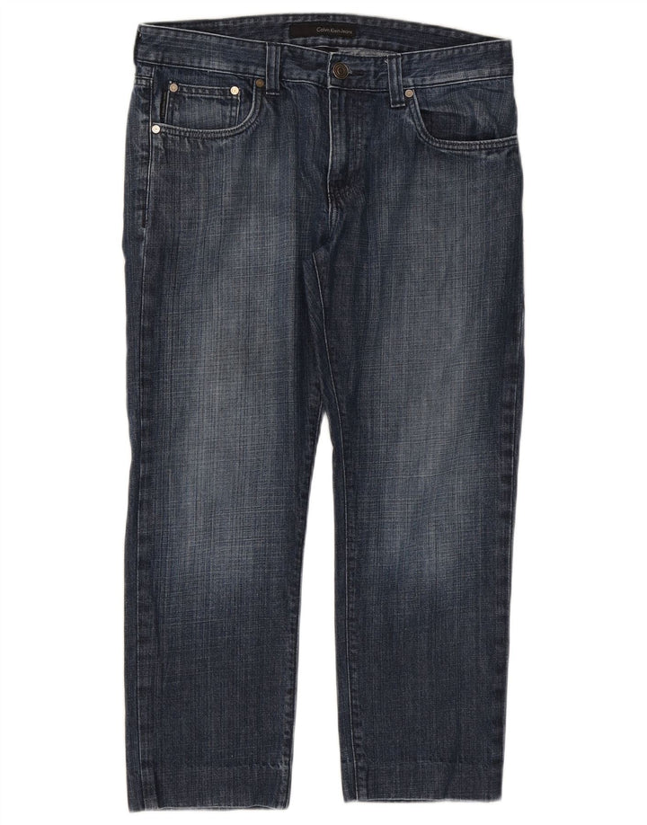 CALVIN KLEIN Dame Crop Skinny Jeans W33 L26 Blå