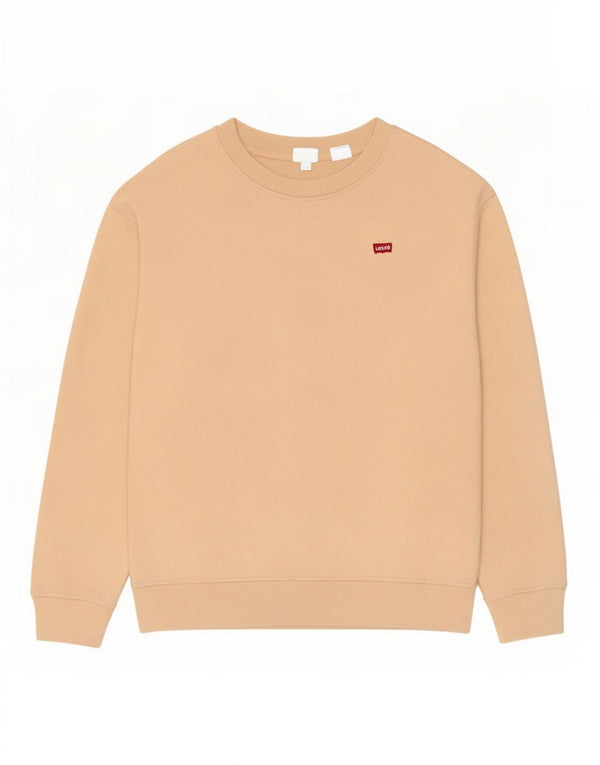 Levi's Dame Oversized Sweatshirt Jumper UK 10 Small Beige Bomuld