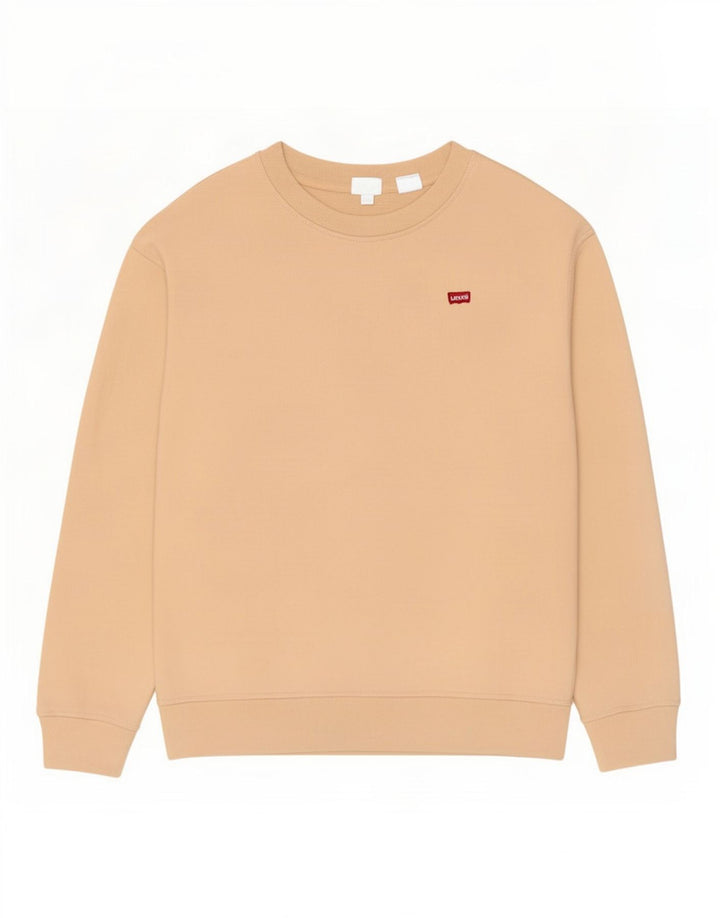 Levi's Dame Oversized Sweatshirt Jumper UK 10 Small Beige Bomuld