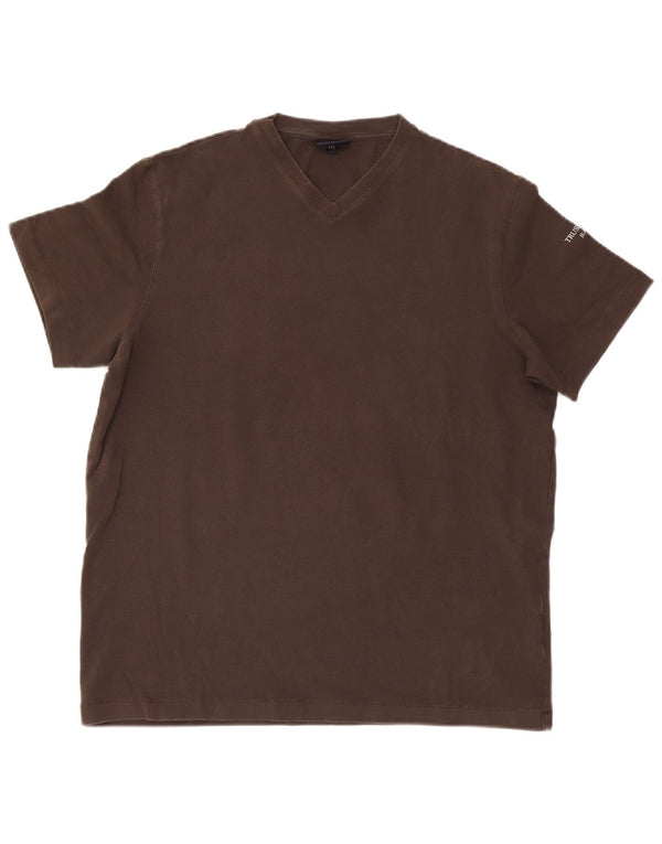Trussardi Jeans Herre T-Shirt Top 2XL Brun Bomuld