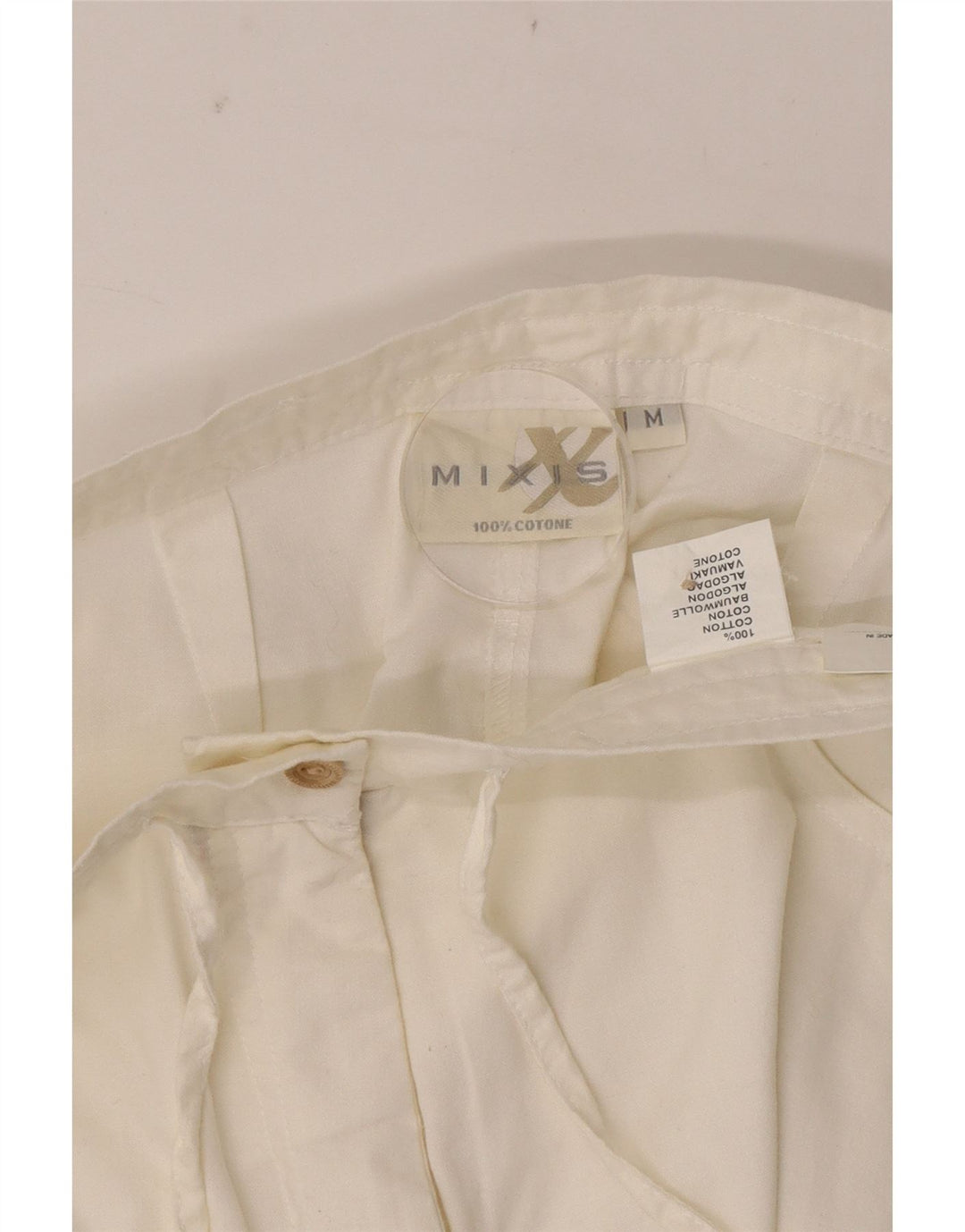 VINTAGE Lige Capri-bukser til kvinder Medium W28 L18 Hvid bomuld