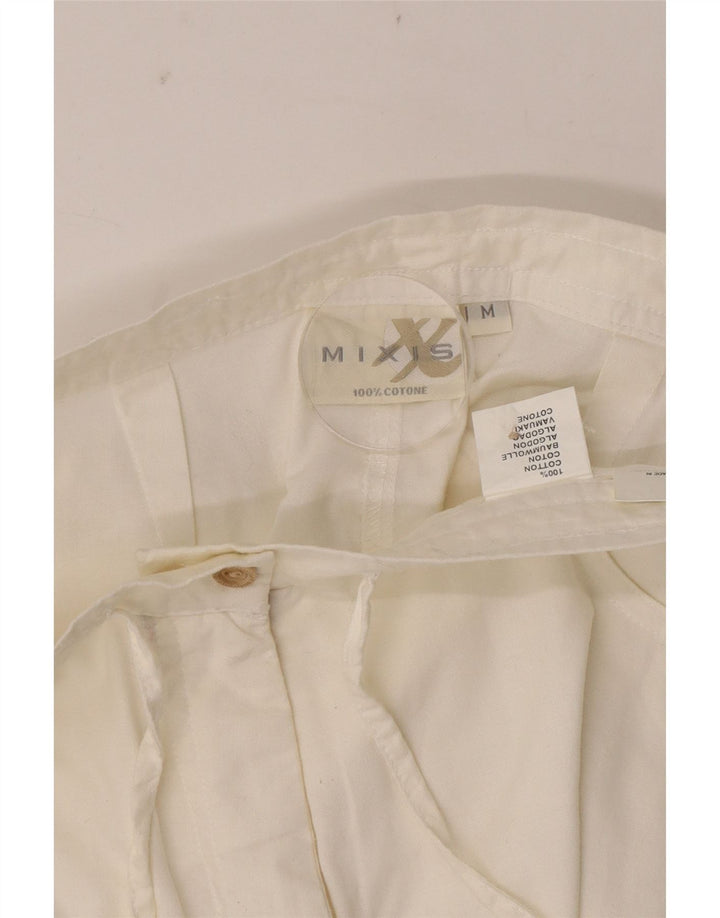 VINTAGE Lige Capri-bukser til kvinder Medium W28 L18 Hvid bomuld
