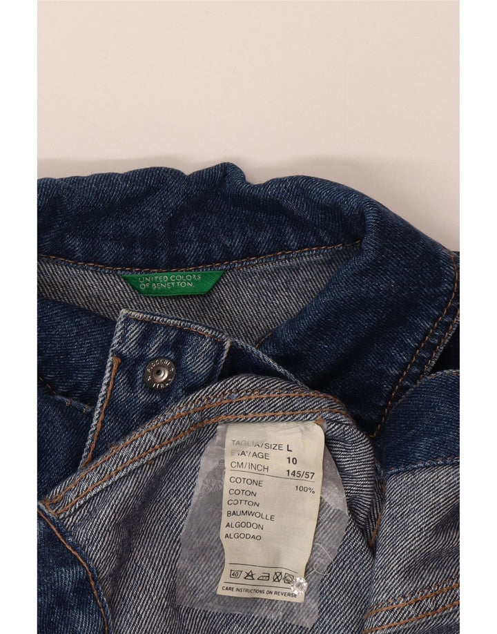 Benetton Boys Denimjakke 9-10 År Stor Blå Bomuld