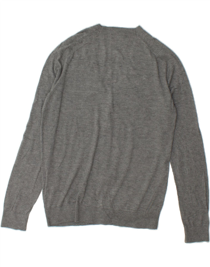 BENETTON Mens Cardigan Sweater Small Grey Viscose Vintage Benetton and Second-Hand Benetton from Messina Hembry 