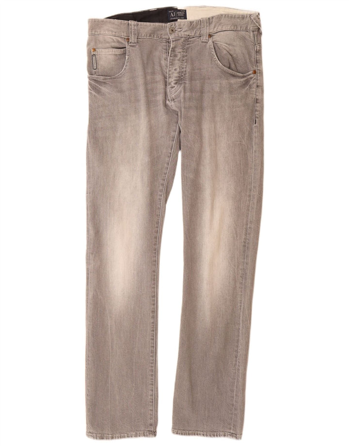 ARMANI Slim Jeans til mænd W32 L33 Grå bomuld