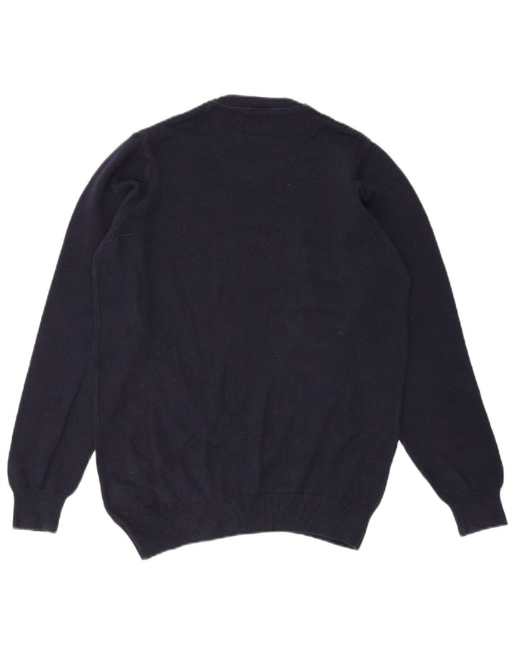 MARKS & SPENCER Herre sweater med rund hals, lille marineblå bomuld