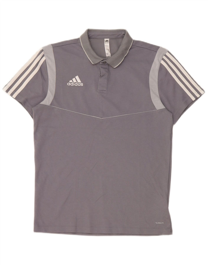 Adidas Herre Climalite Polo Shirt Lille Grå Colourblock Bomuld