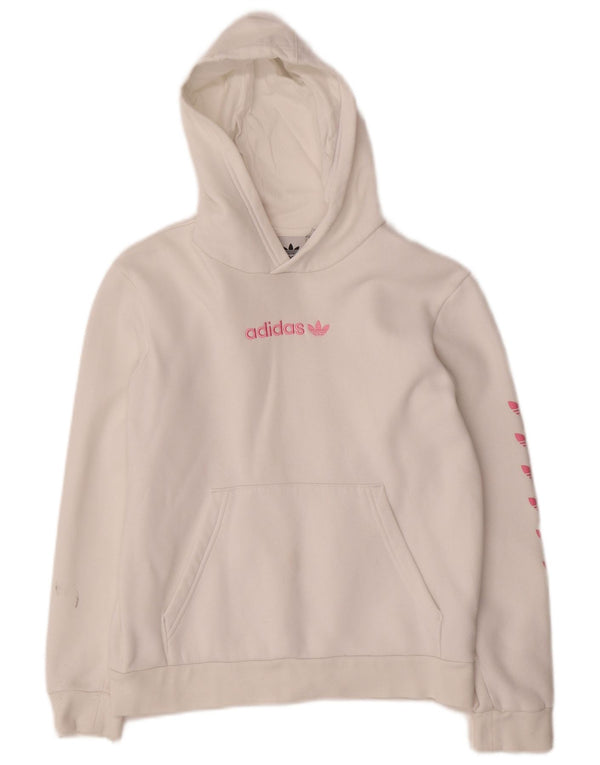 ADIDAS Grafisk hættetrøje til piger 11-12 år Hvid bomuld