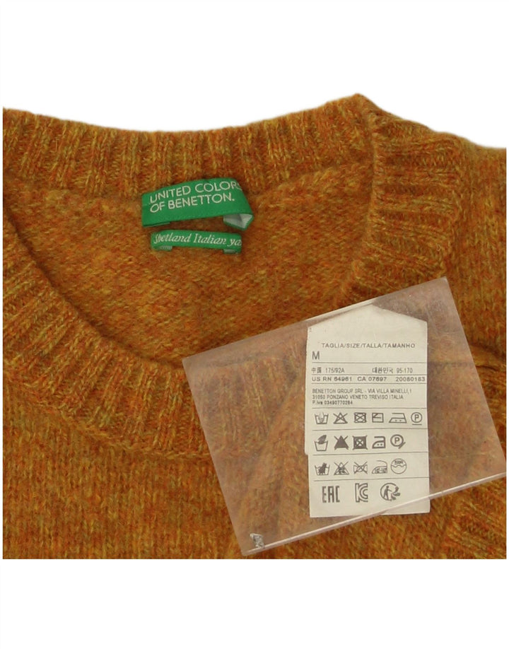 Benetton Dame Jumper Sweater UK 14 Medium Orange Flecked Uld