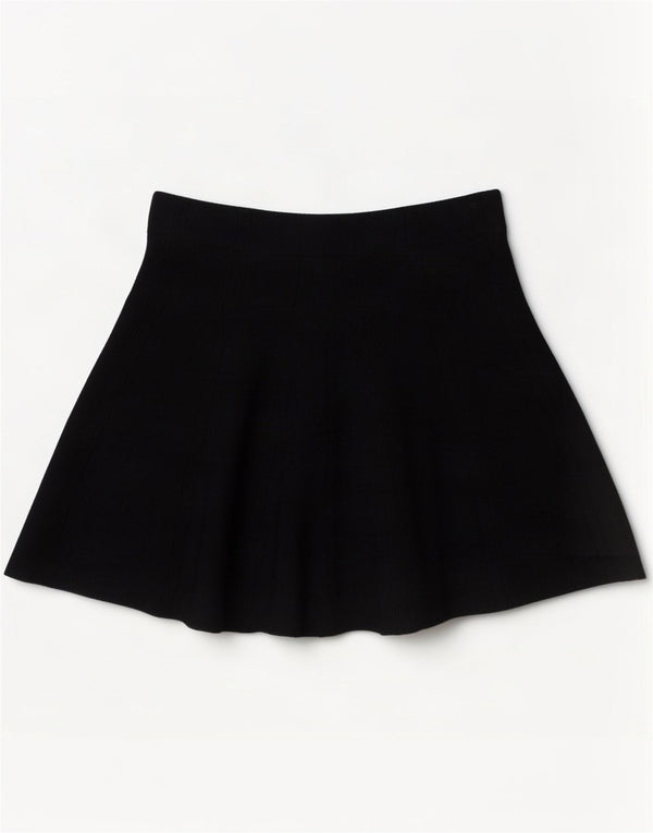 Zara Dame Højtalje Mini Nederdel Stor W30 Sort Viscose