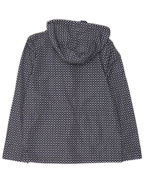 Besætningstøj Dame Regnjakke med hætte UK 10 Small Navy Blue Geometric