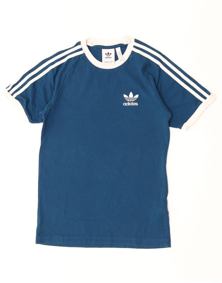 Adidas Herre T-Shirt Top XS Blå Bomuld