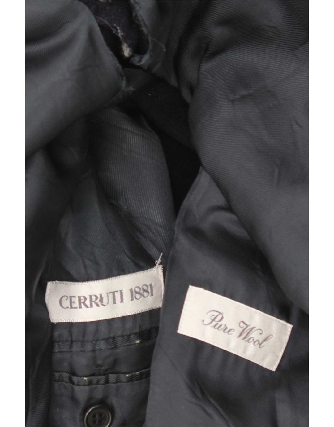 Cerruti 1881 Mens Overcoat UK 38 Medium Navy Blue Virgin Wool