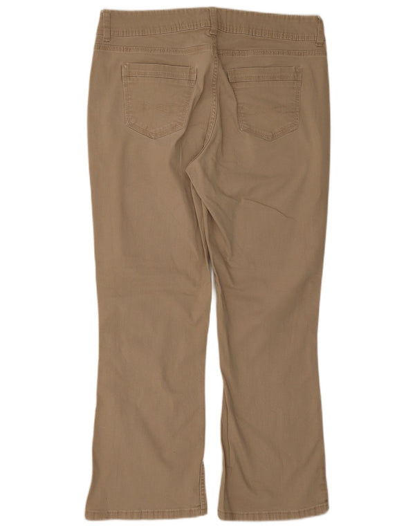 Lee Womens Riders Crop Bootcut Jeans US 14 XL W32 L26 Beige Bomuld