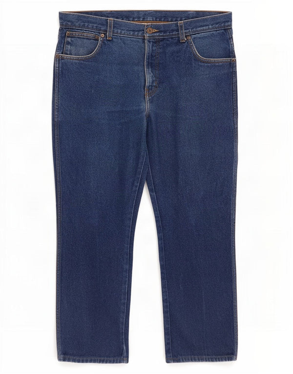Wrangler Herre Regular Fit Straight Jeans W36 L30 Blå Bomuld