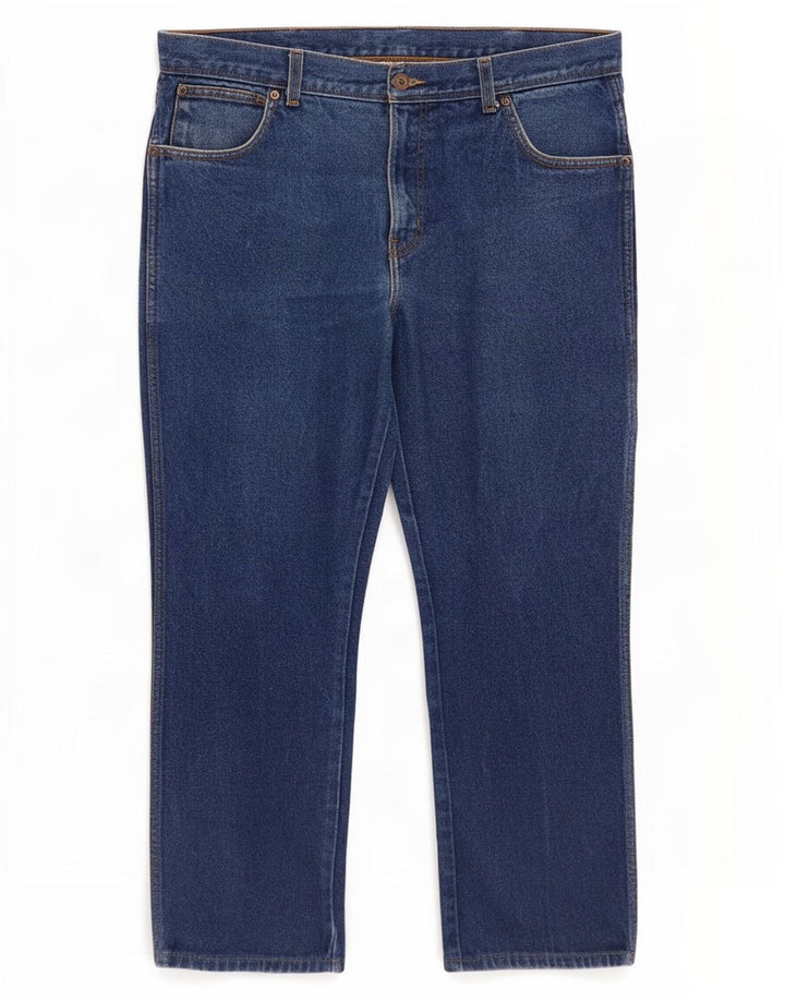 Wrangler Herre Regular Fit Straight Jeans W36 L30 Blå Bomuld