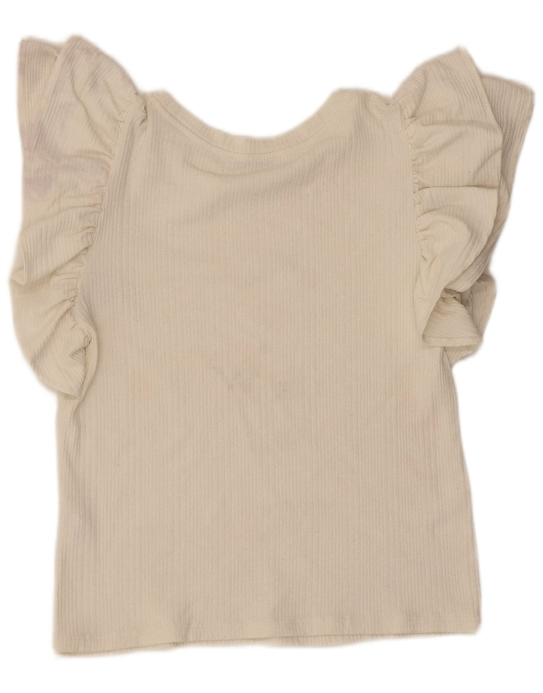 Zara Womens Crop Bluse Top UK 14 Large Off White Polyester