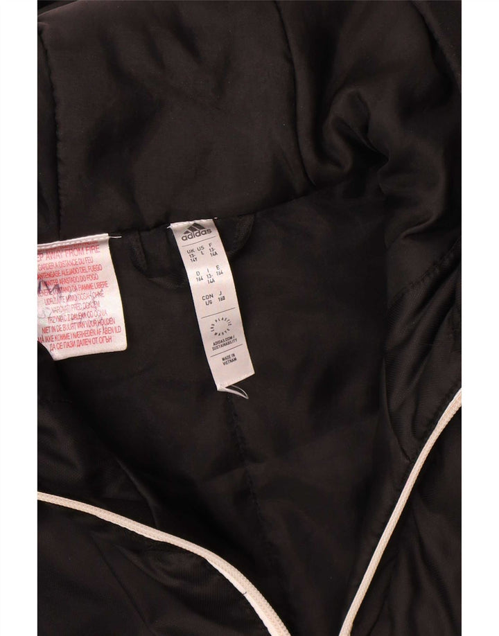 Adidas drenge hættepolstret frakke 13-14 år sort polyester