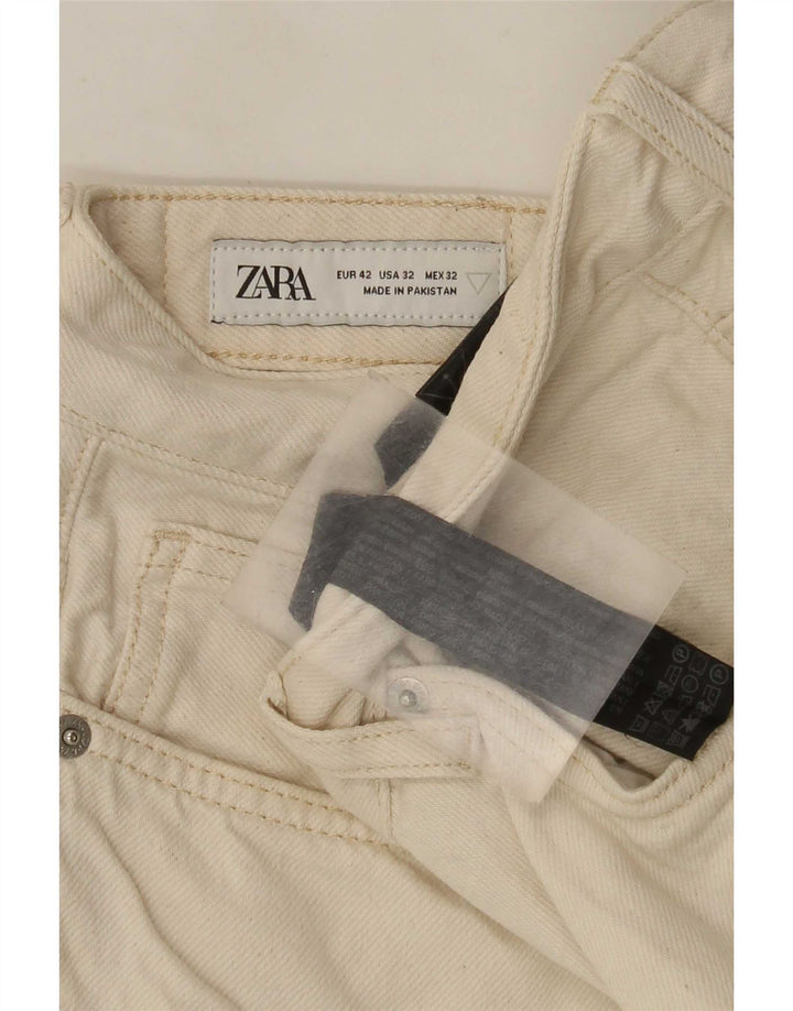 Zara Herre Slim Jeans EU 42 Large W32 L29 Off White Bomuld