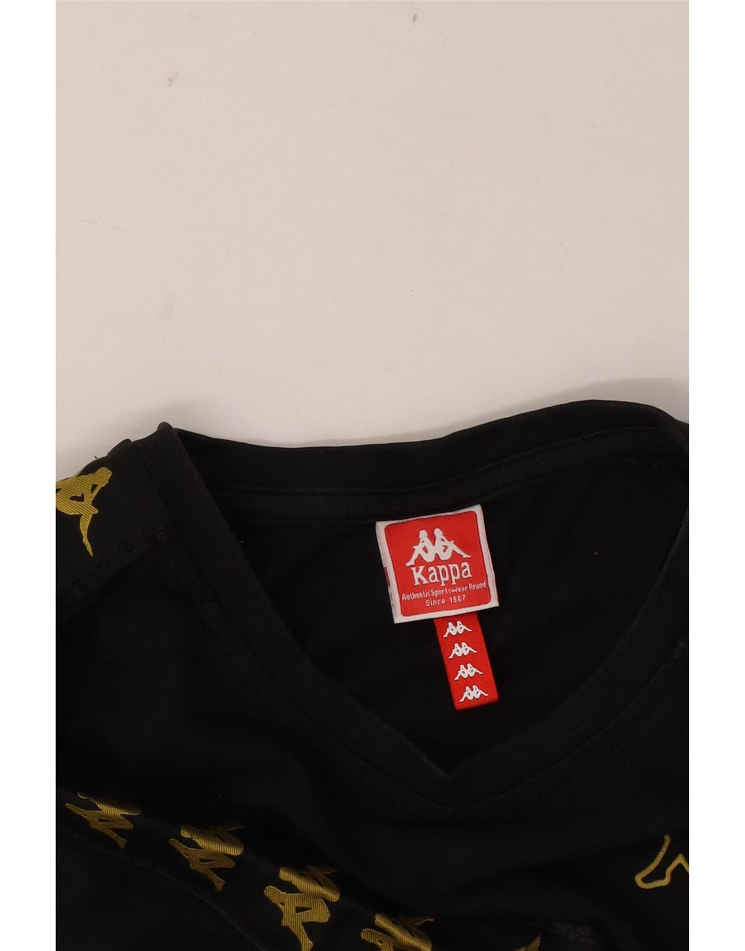 Kappa Herre Grafisk T-Shirt Top Medium Sort