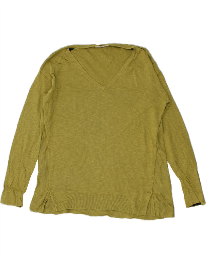 WHITE STUFF Womens Oversized V-Neck Jumper Sweater UK 10 Small Green Vintage White Stuff and Second-Hand White Stuff from Messina Hembry 